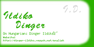 ildiko dinger business card